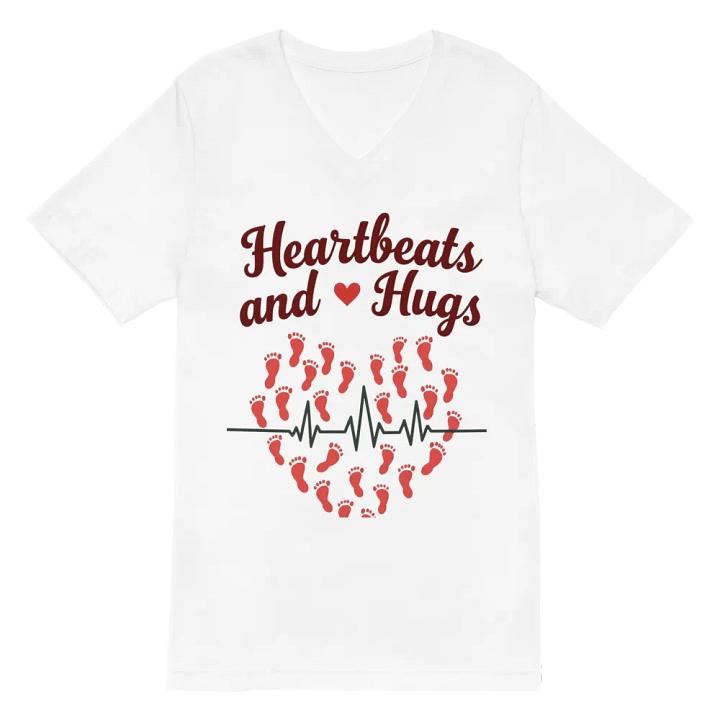 EKG Heartbeats and Hugs V-Neck Tee product image (2)