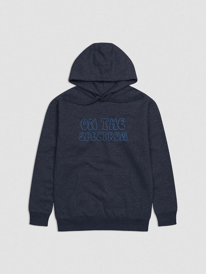 ON THE SPECTRUM OUTLINE (lg. design, aqua thread) embroidered heavyweight hoodie product image (9)