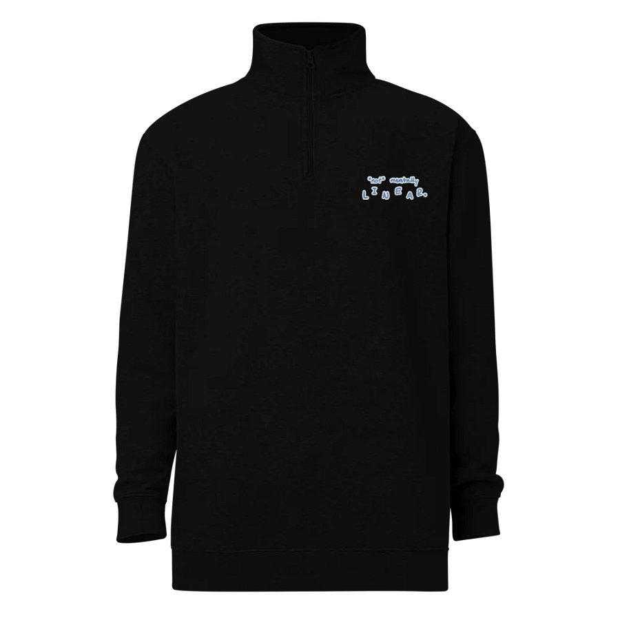 *not* mentally linear. (aqua bubble design) embroidered quarter zip product image (2)