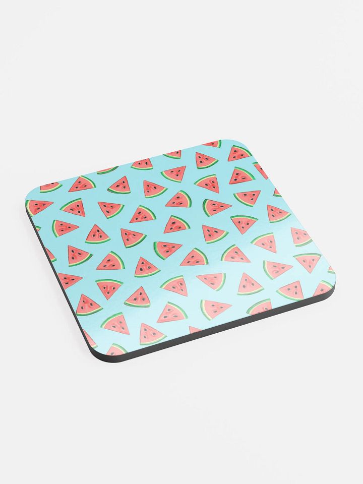 Watermelon Slices Light Blue Cork Coaster product image (2)