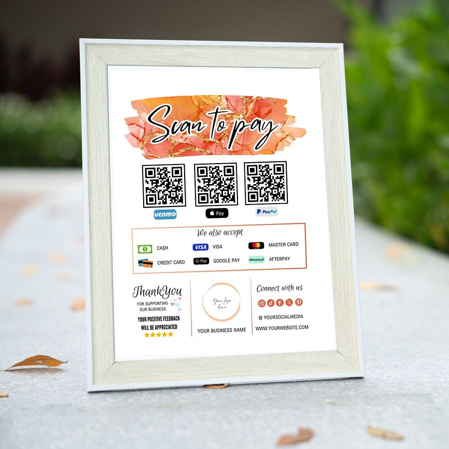 Alani - Scan To Pay QR Code Sign Template product image (7)