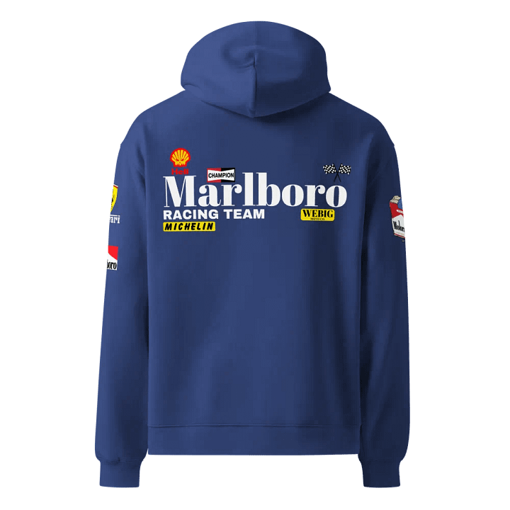 FERRARI MARLBORO Logo Unisex Oversized Blue Hoodie product image (2)