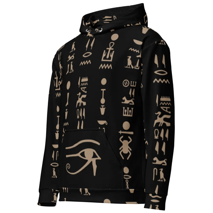 Isis Black Hieroglyphs All-Over Print Unisex Hoodie product image (2)