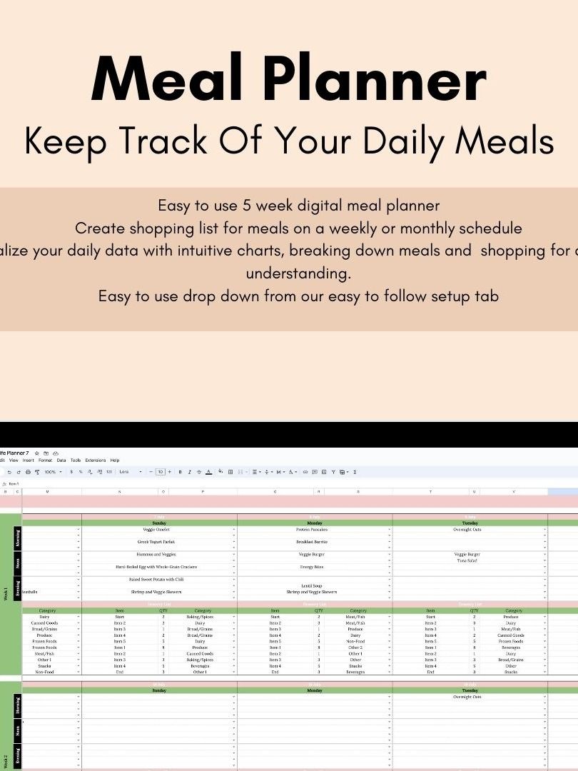 Life Planner Digital Template Google Sheets, Digital Life Planner, Easy Pastel Life Planner for Google Sheet Budget Spreadsheet product image (11)