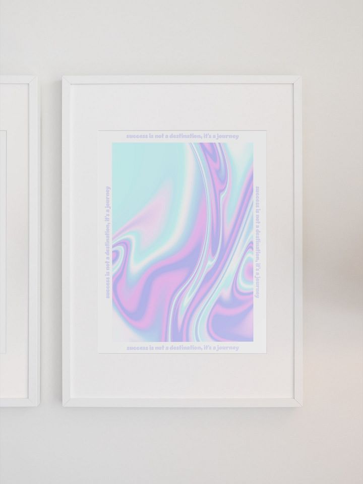 Holographic Success Journey Quote Print, Inspirational Pastel Wall Art, Office Decor, Motivational Poster, Modern Home Aesthetic Artwork product image (1)