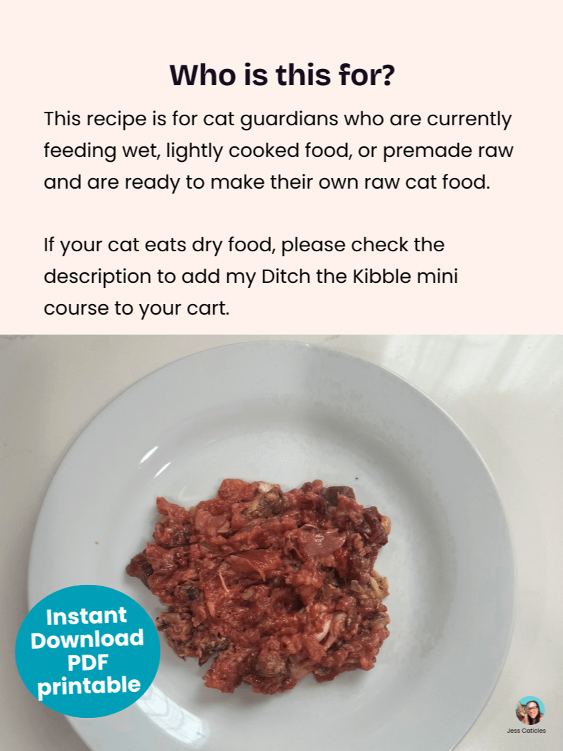 Turkey & chicken neck raw meaty bone cat food recipe ~ 1 recipe for adult cats product image (8)