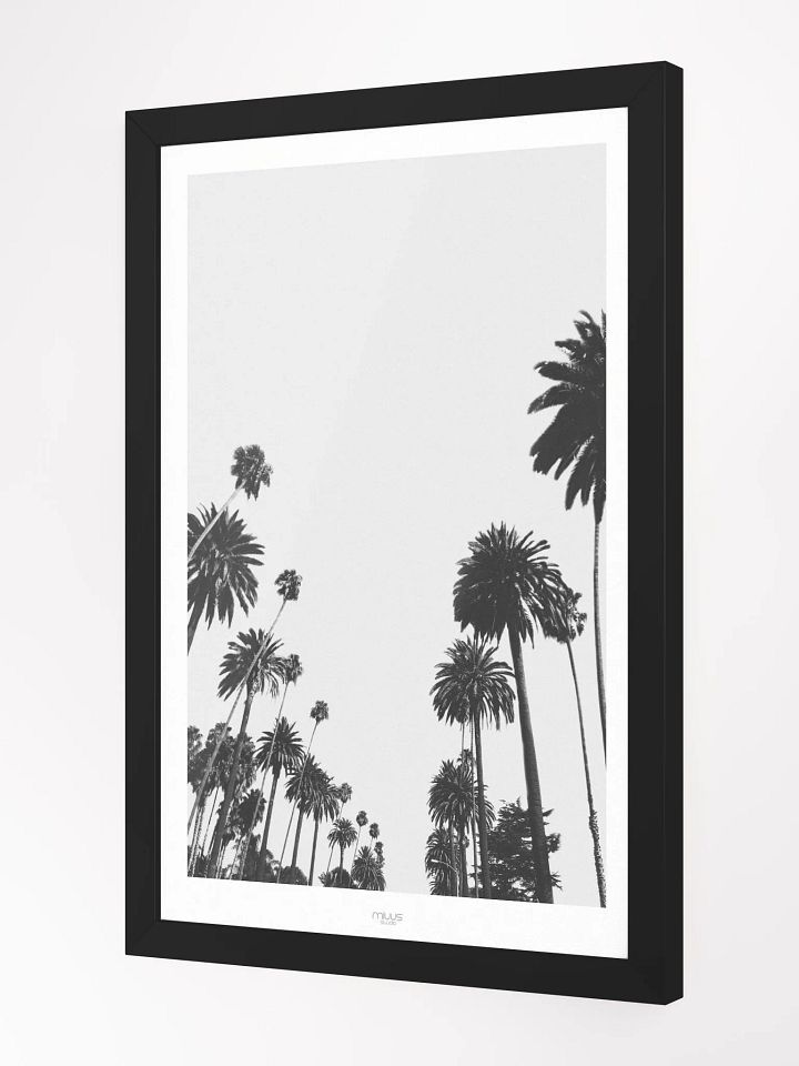 Skyward Palms Framed Matte Poster – Tropical Nature-Inspired Wall Art | Minimalist Palm Tree Design | Premium Framed Décor for Relaxing Spaces product image (2)