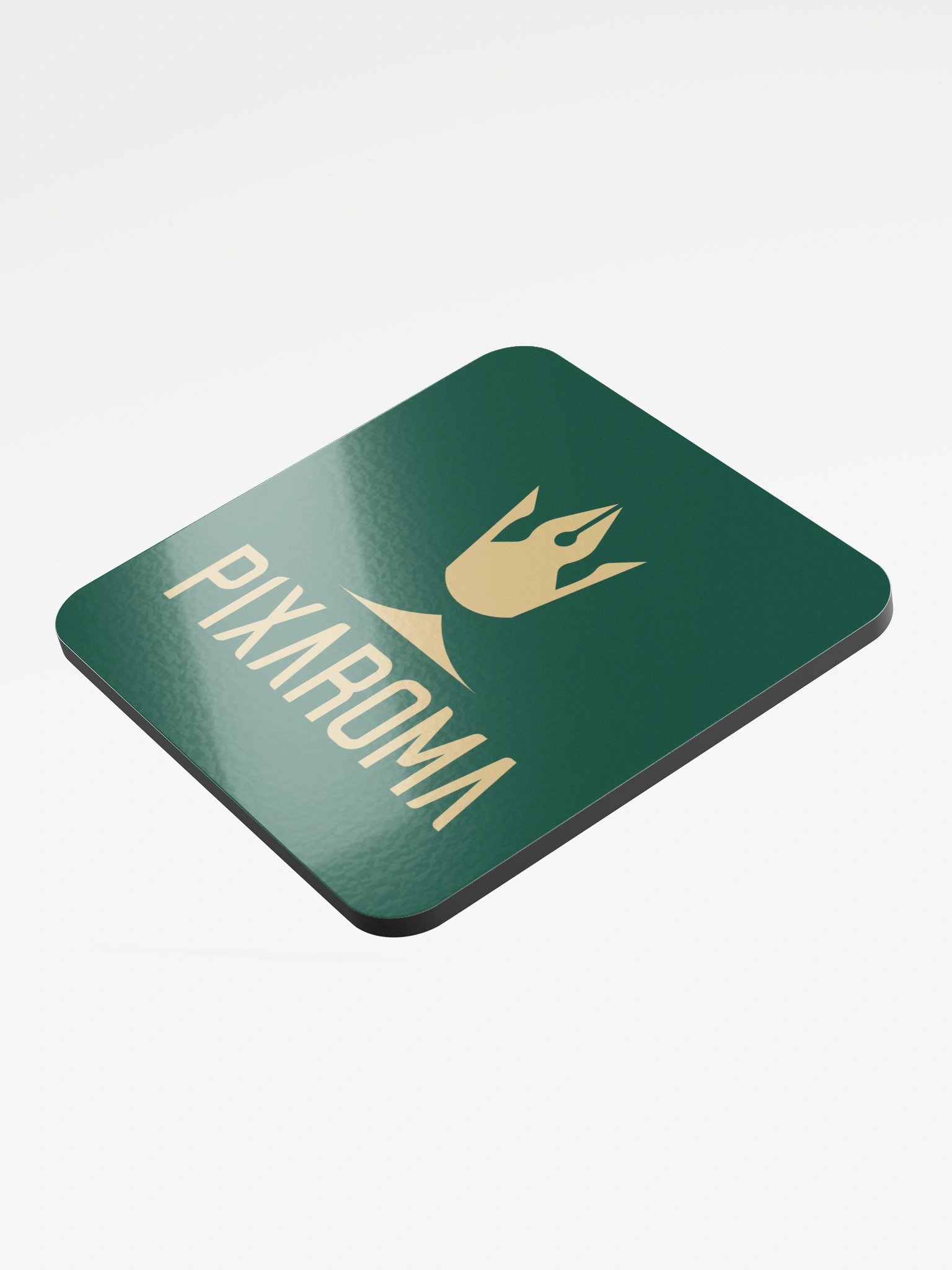 Pixaroma Crown Cork Coaster (Gold Logo - Green Edition) product image (3)