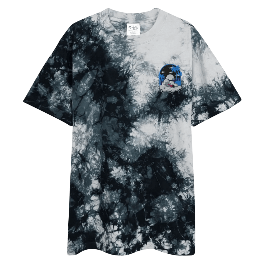 Cloudy Night Tie Dyed Oversized T-Shirt Embroidered product image (8)