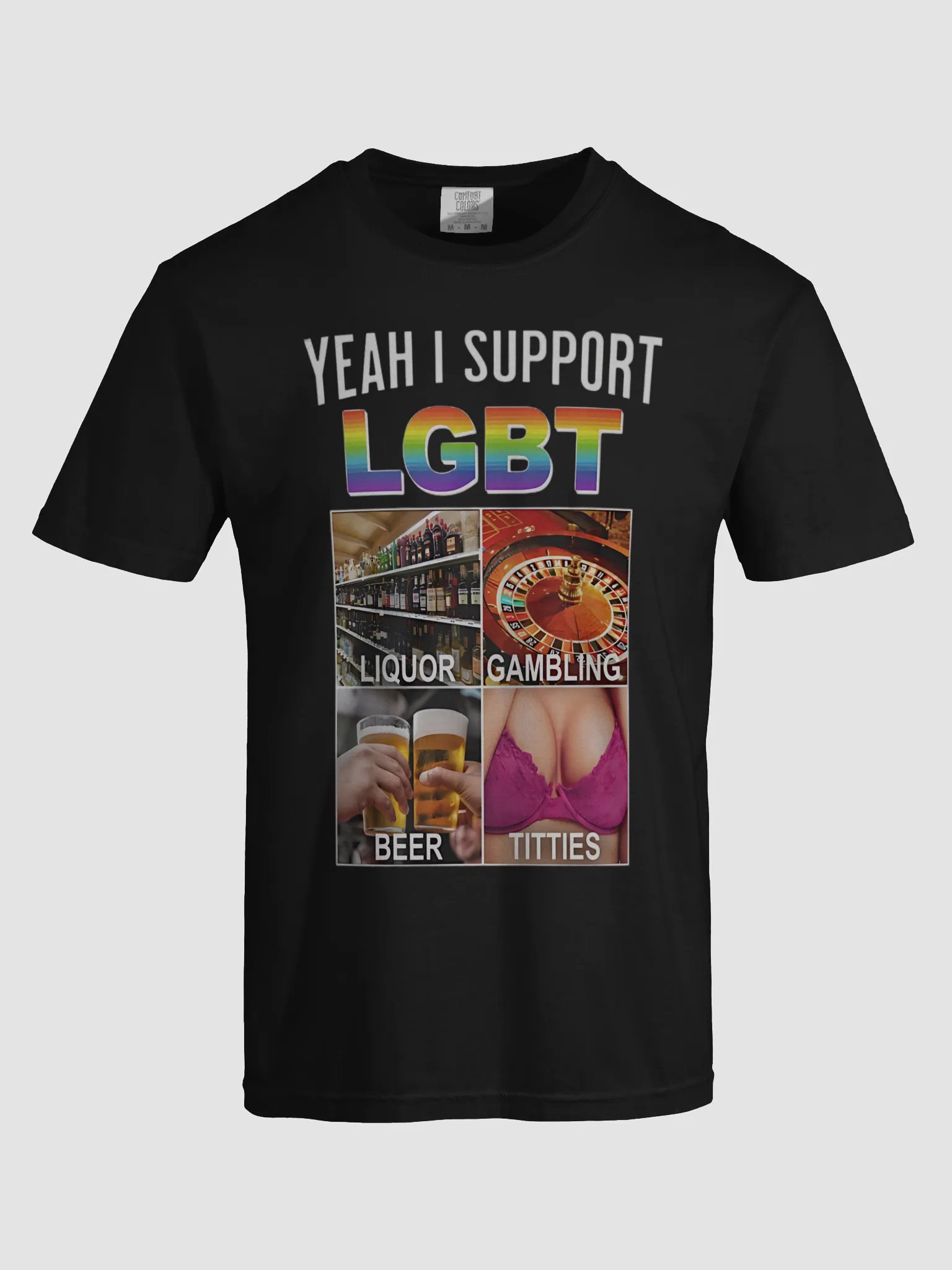 Funny LGBT Parody T-Shirt – Liquor, Gambling, Beer, Titties product image (3)