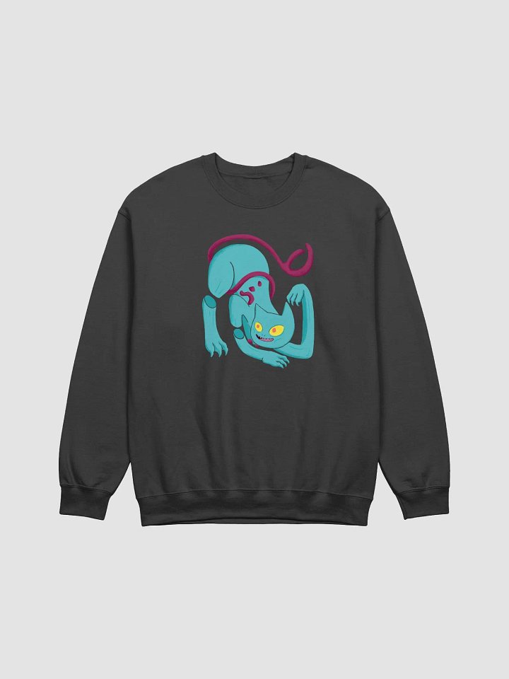 Demon Cat With Text on the Back Crewneck Sweatshirt Multicolor product image (1)