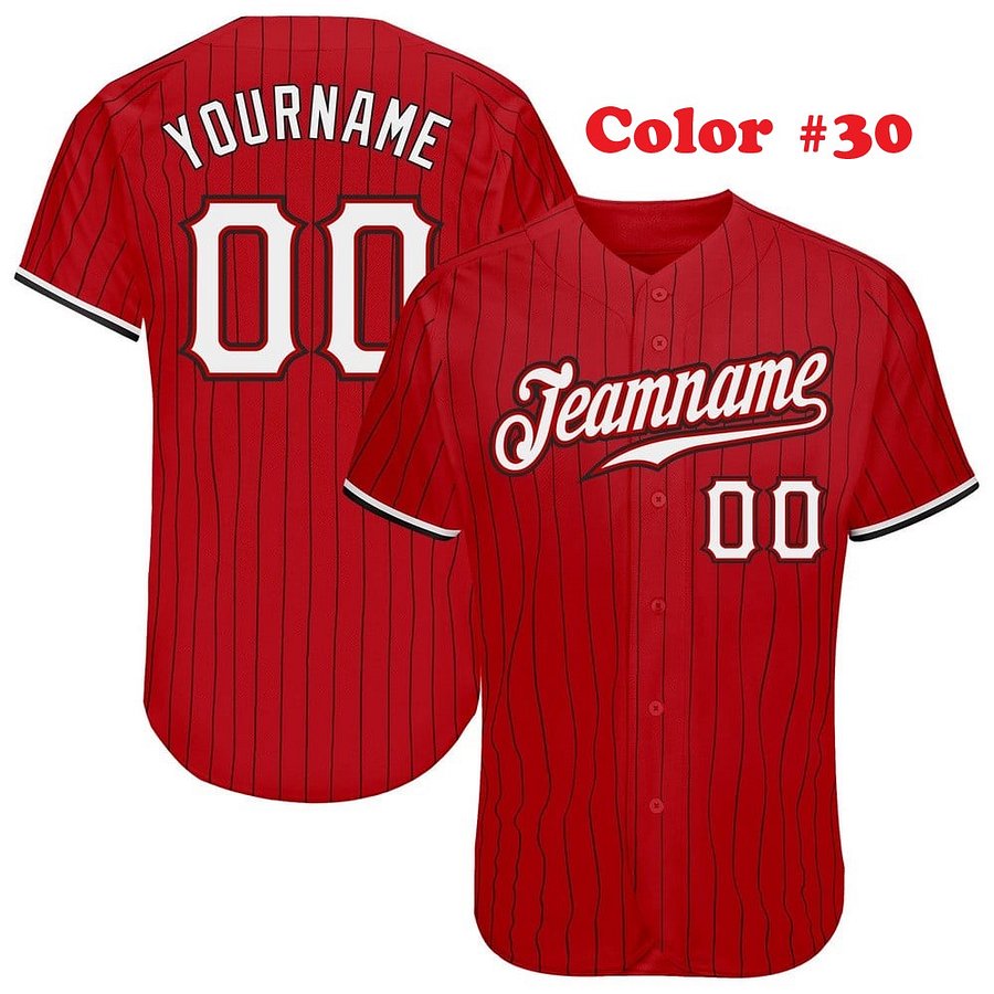 Authentic Baseball Jersey, Custom Baseball Jersey, Personalized Sport Jersey, All Color With Lines Collection product image (9)