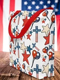 Red, White And Blue Stars And Crosses Tote Bag product image (1)