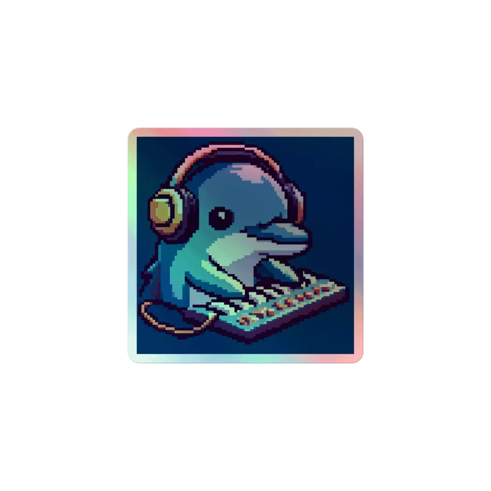 Dolphin DJ Sticker (Holographic) product image (1)