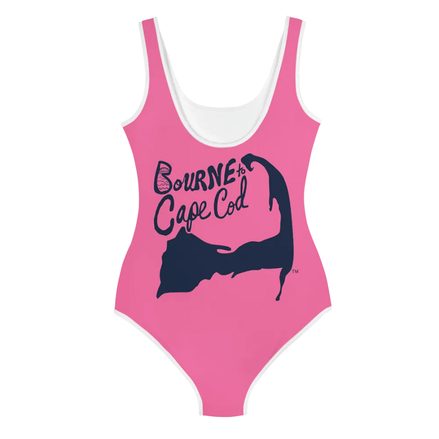 💖Girls' | Youth | Pink Power Wave | BRN.2C.C.™ | Swimsuit 👙| Navy Blue Logos product image (3)