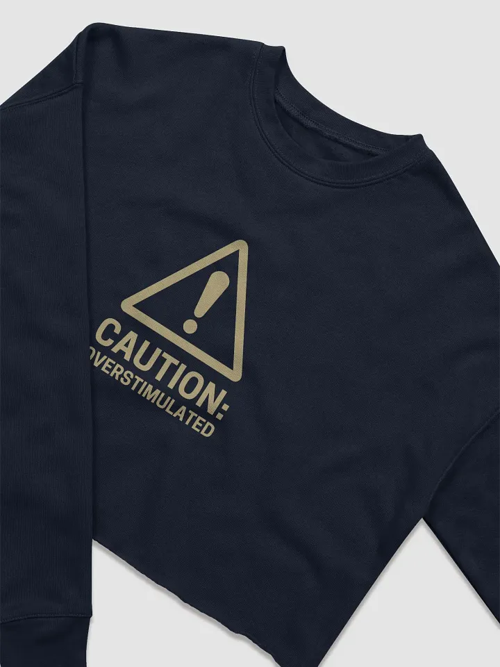 “It’s all a bit!!!” (sm. lined design, #E1CA8D) Women's Fleece Crop Sweatshirt product image (9)