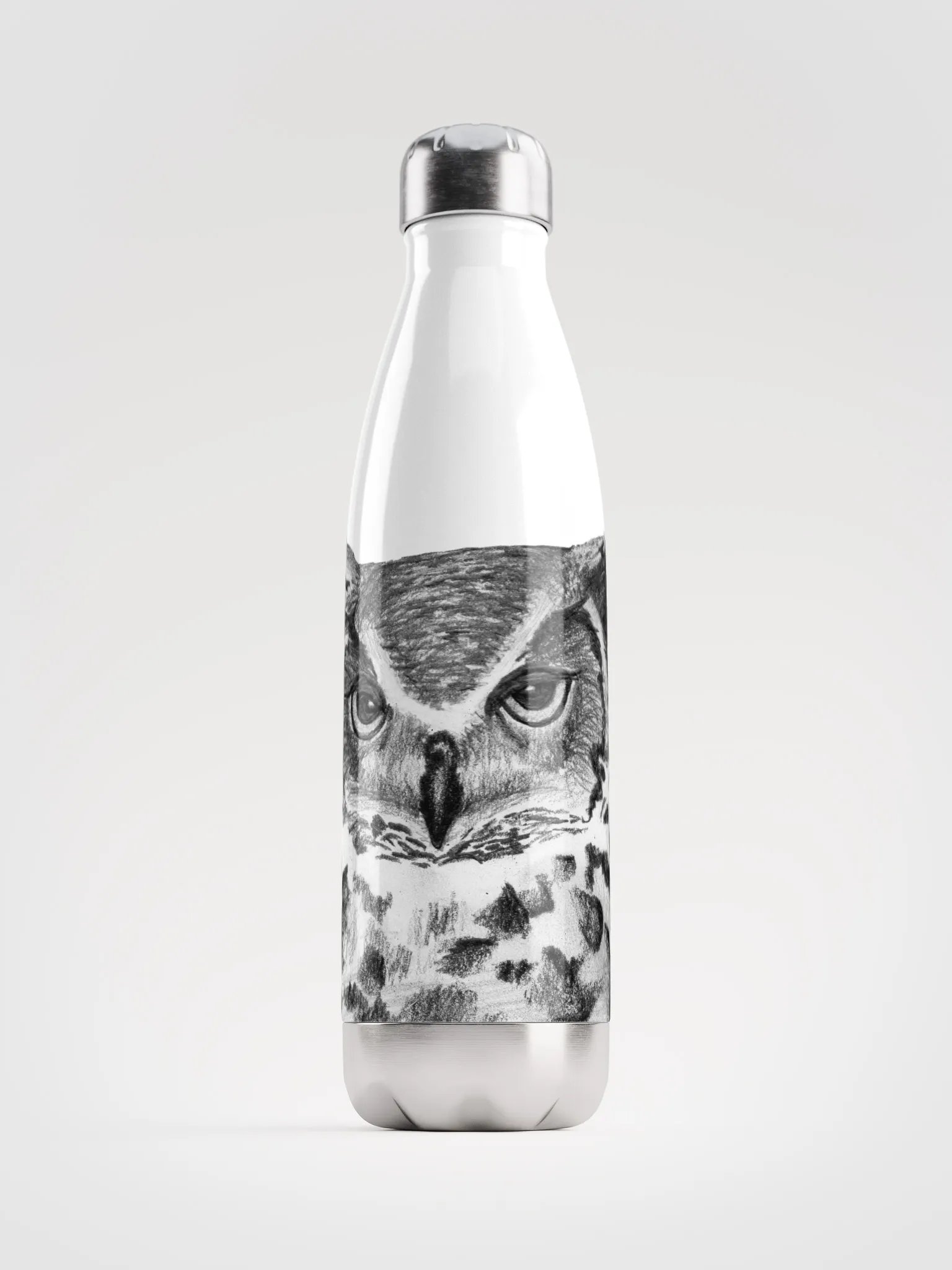 Owl Drawing Water Bottle product image (1)