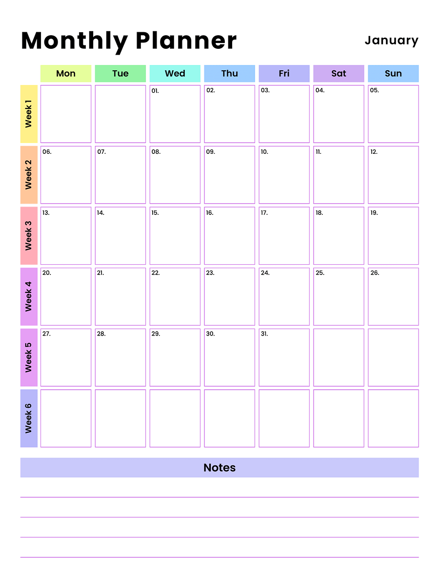 2025 Monthly Planner, 20 pages, Pink,blue floral design product image (8)