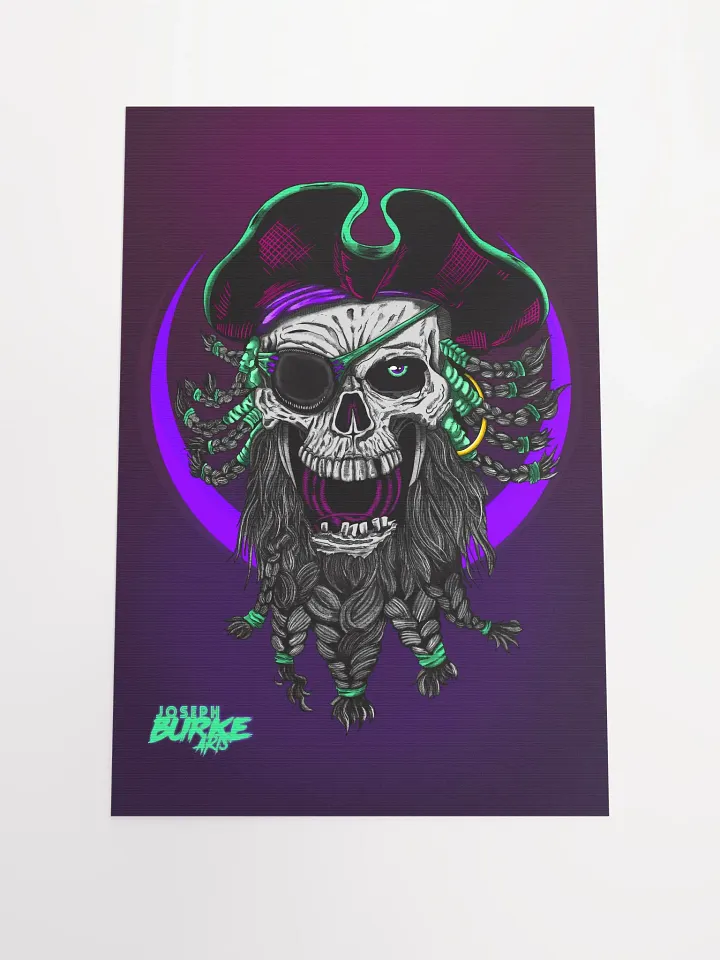 Synth-Pirate Skull 12x18 Fine Art Print product image (1)