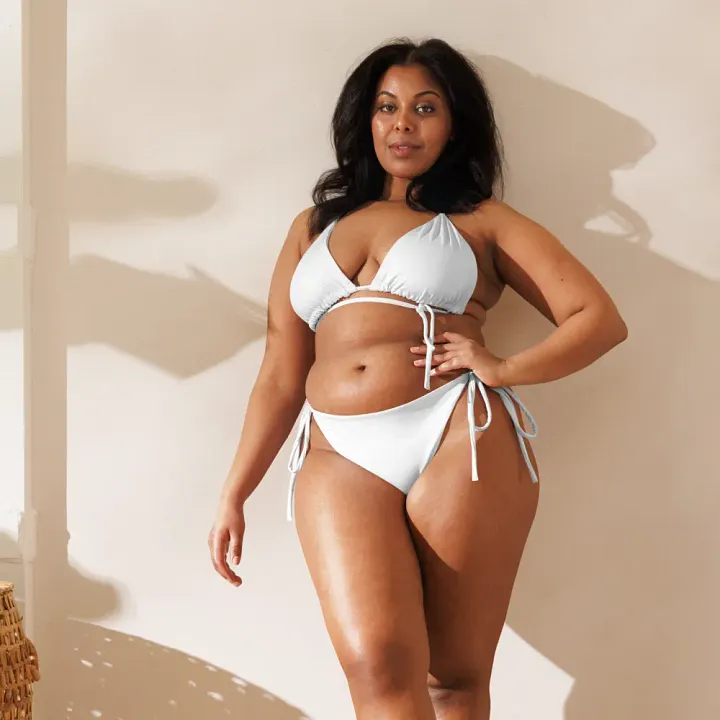 White Zenith Blank Canvas Women's String Bikini Set product image (1)