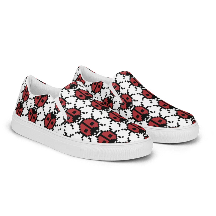 Pixel Art Beetle Women's Slip-On Shoes product image (2)
