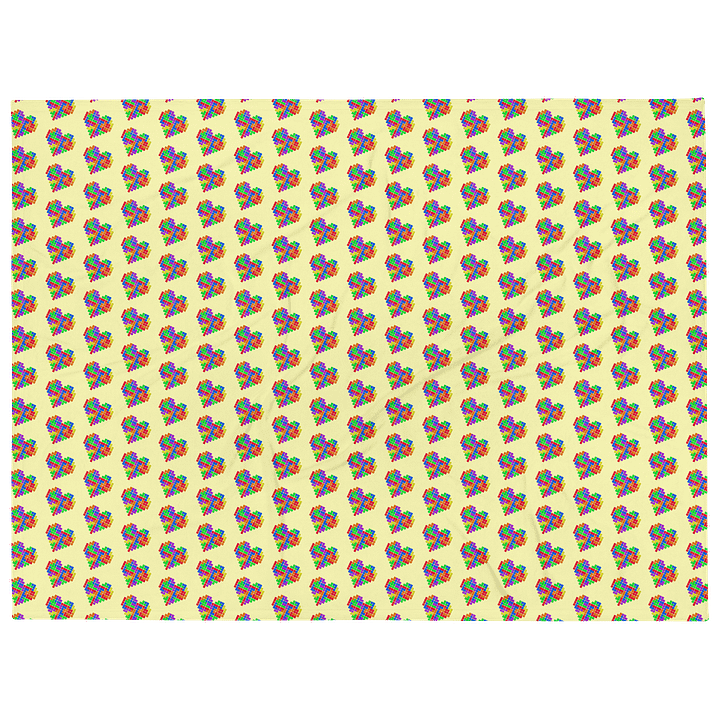 Rainbow Block Heart Throw Blanket product image (1)