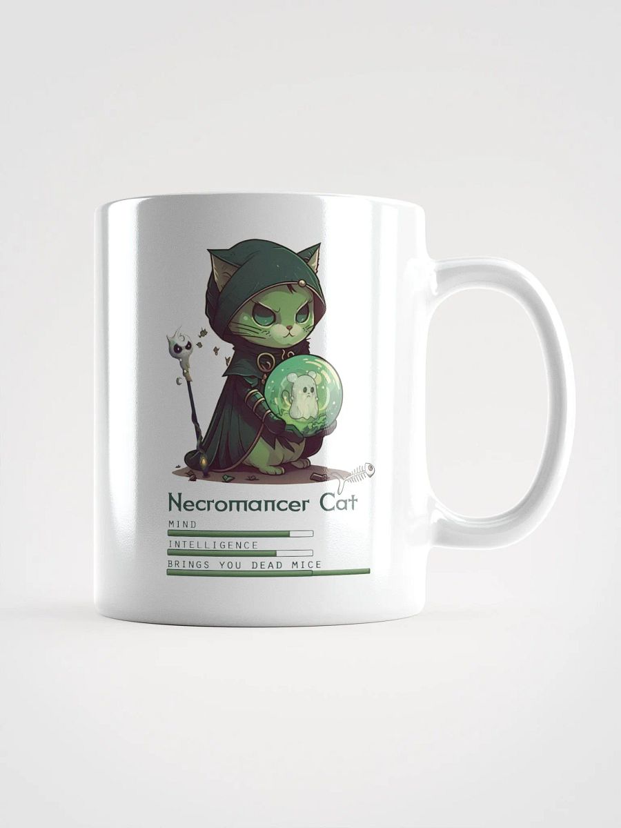 RPG Necromancer Cat white ceramic mug 11oz 15oz 20oz for gamers and cat lovers product image (3)