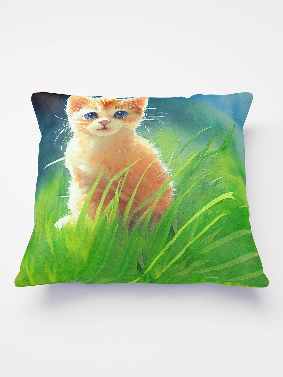 Kitten In The Grass - Ginger Cat Throw Pillow product image (2)