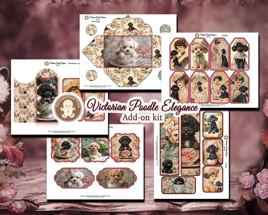 Victorian Poodle Elegance Journal 3-in-one Jumbo Collection Digital Download product image (6)