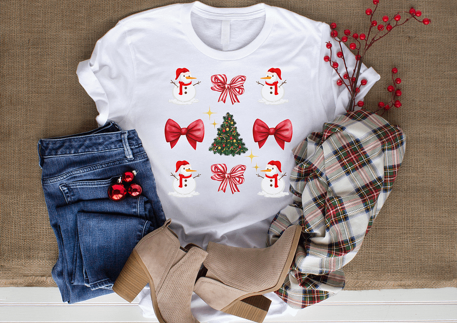 Festive Snowmen Christmas Trendy Coquette T-Shirt product image (20)