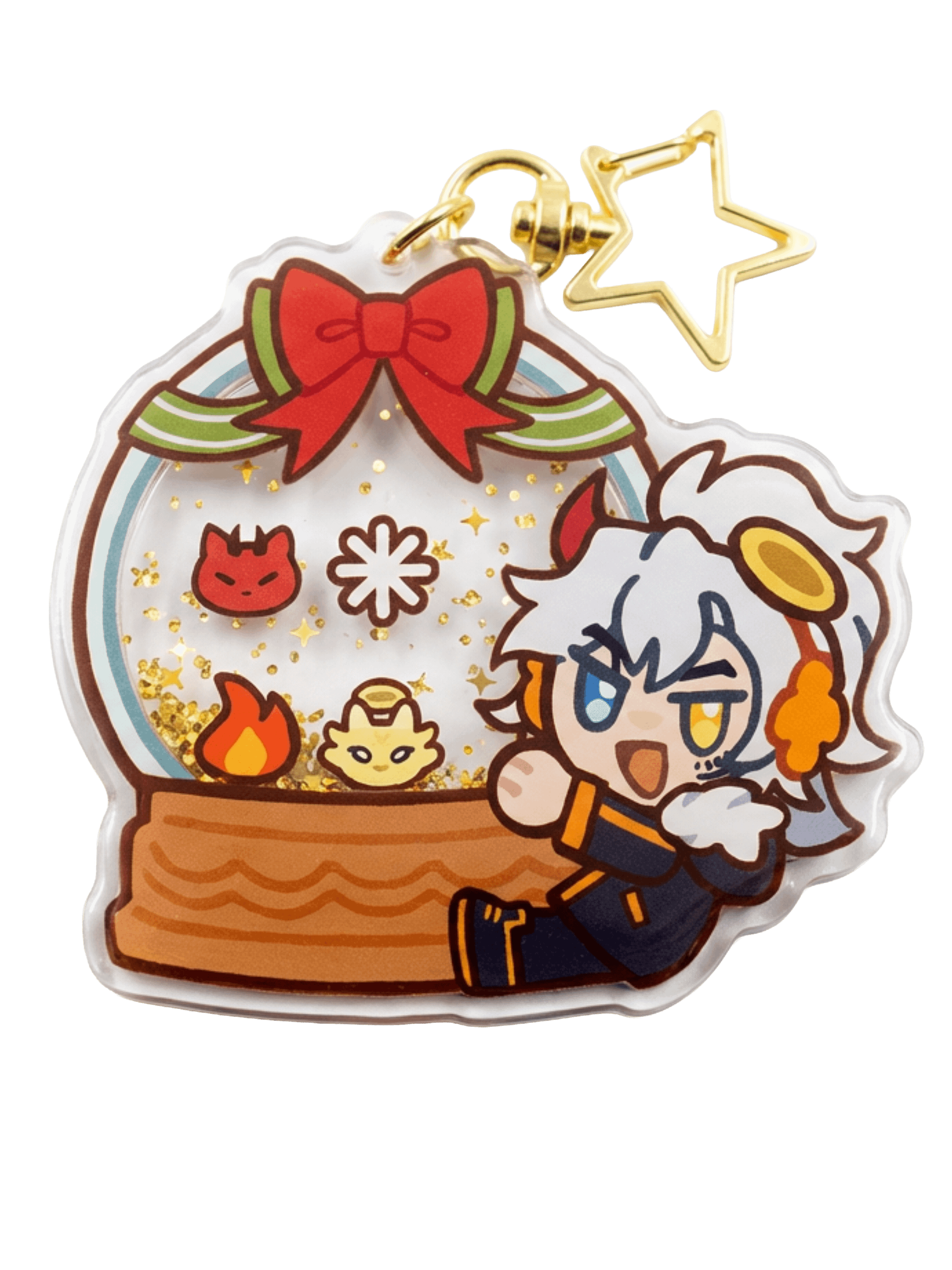 Phoenix’s Holiday Spark | Holographic Shaker Keychain product image (1)