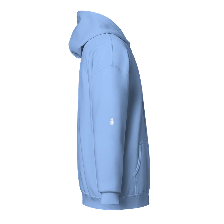 Lucky Pineapple® Medium Blue Plush Fleece Minimalist Sleeve Unisex Zip Hoodie product image (2)