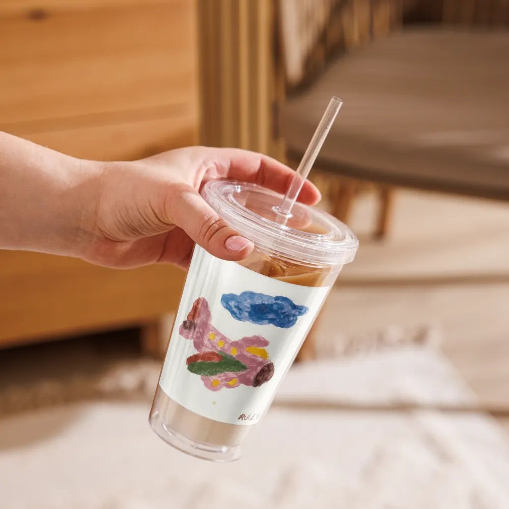 Kid Airplane (Double Wall Clear Plastic Tumbler 16 oz) product image (9)
