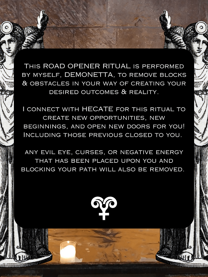 HECATE'S ROAD OPENER Ritual (Done in 24hrs!) to REMOVE Blocks & Obstacles, Open Doors & Opportunities for New Beginnings & Success! product image (2)
