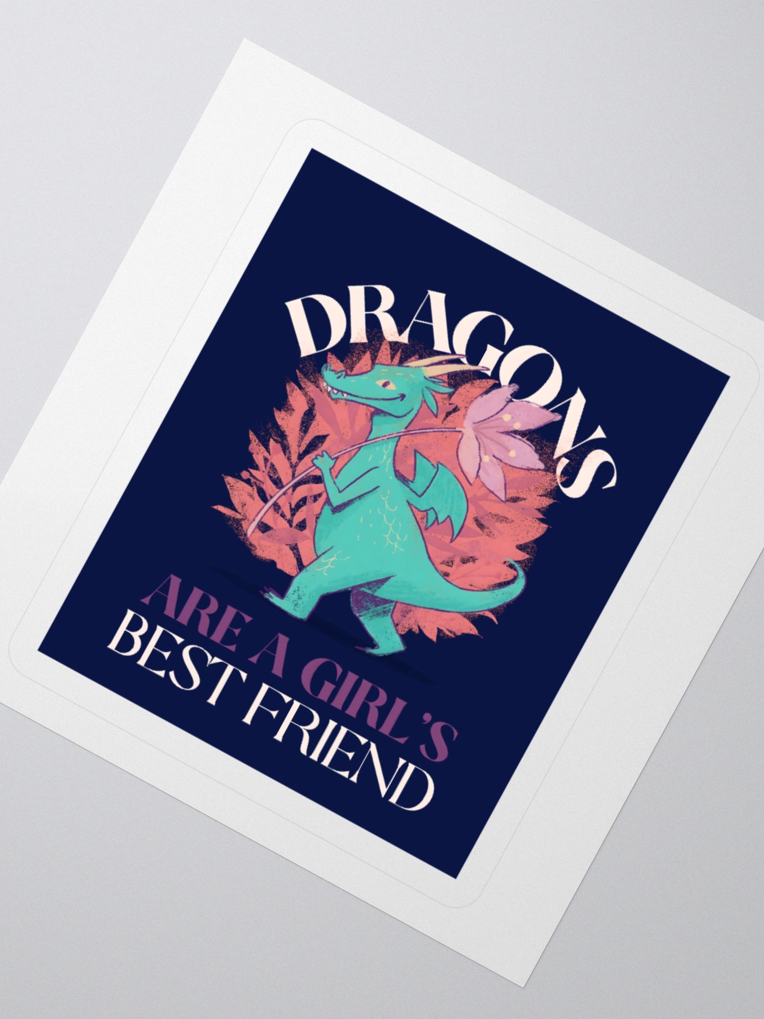 Dragons Are A Girl's Best Friend Dragon Girl Woman Friendship Sticker product image (4)