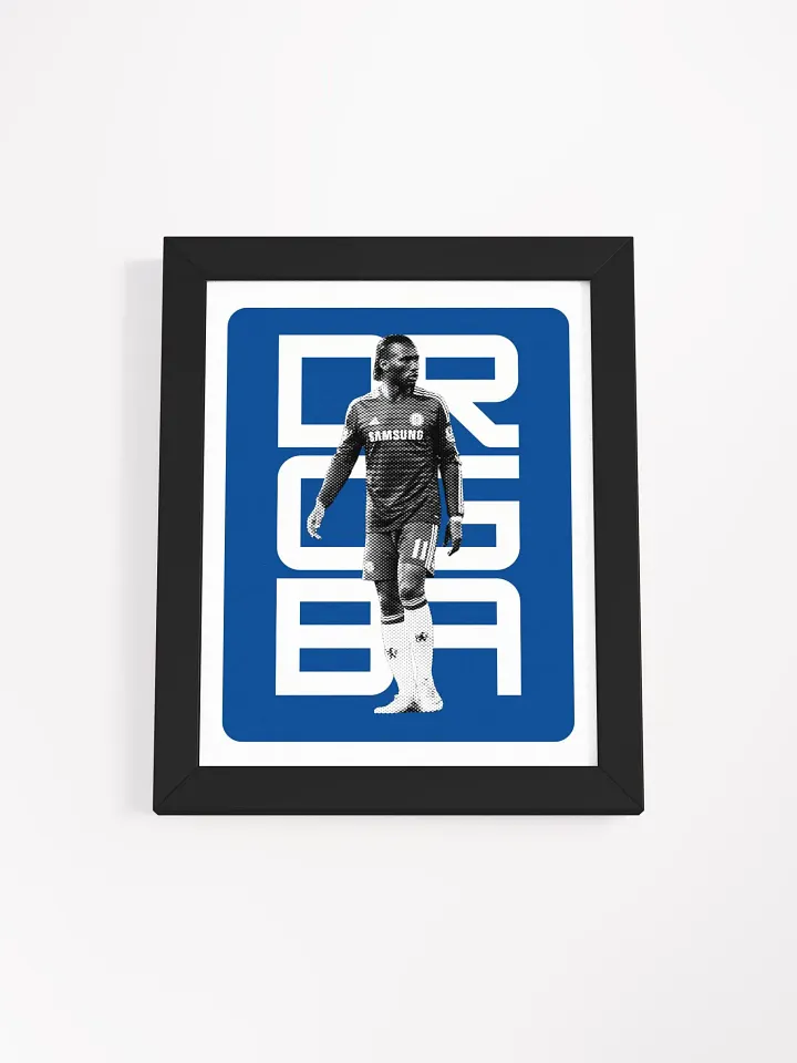 Didier Drogba BW Chelsea Name Art Framed Print product image (1)