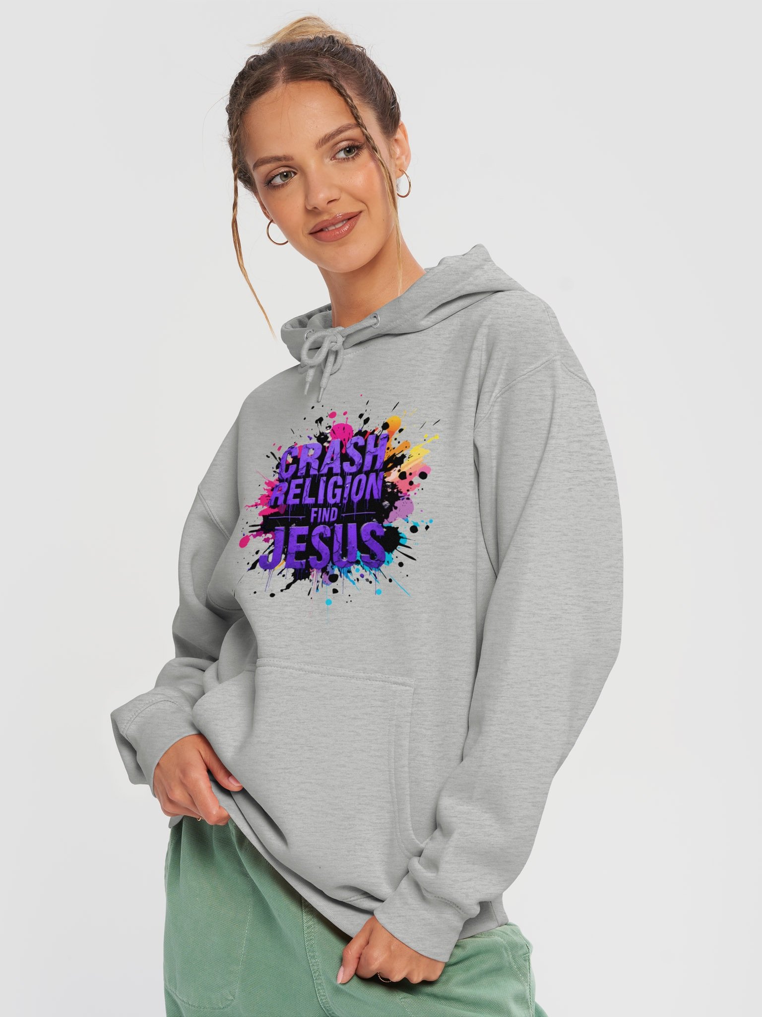 CRASH RELIGION. FIND JESUS. – GRAFFITI HOODIE product image (3)