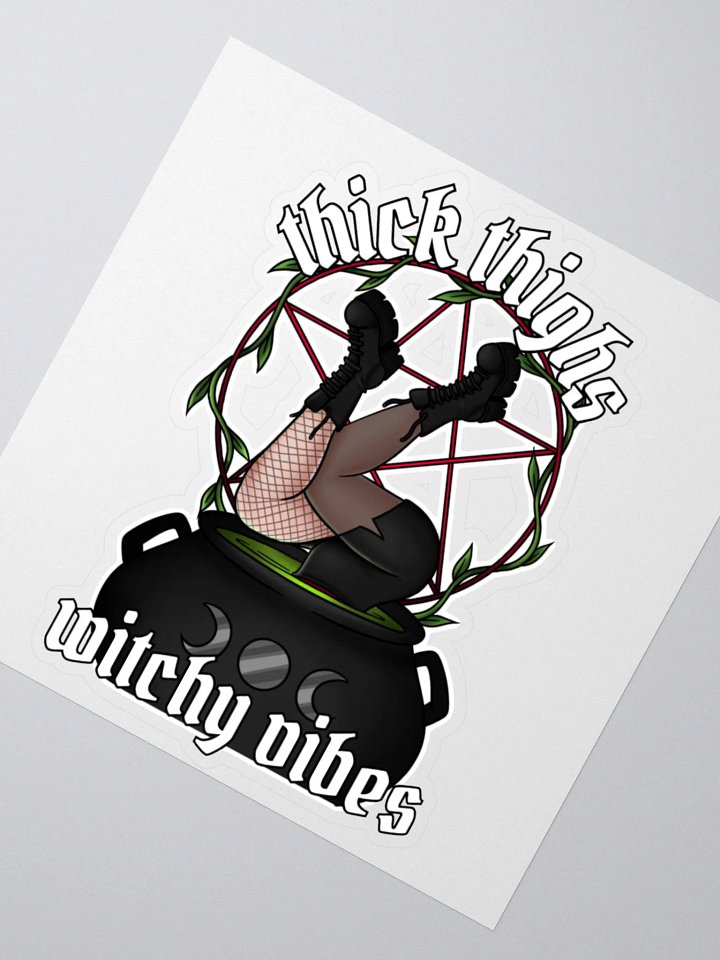 Thick Thighs Witchy Vibes Kiss Cut Sticker product image (2)