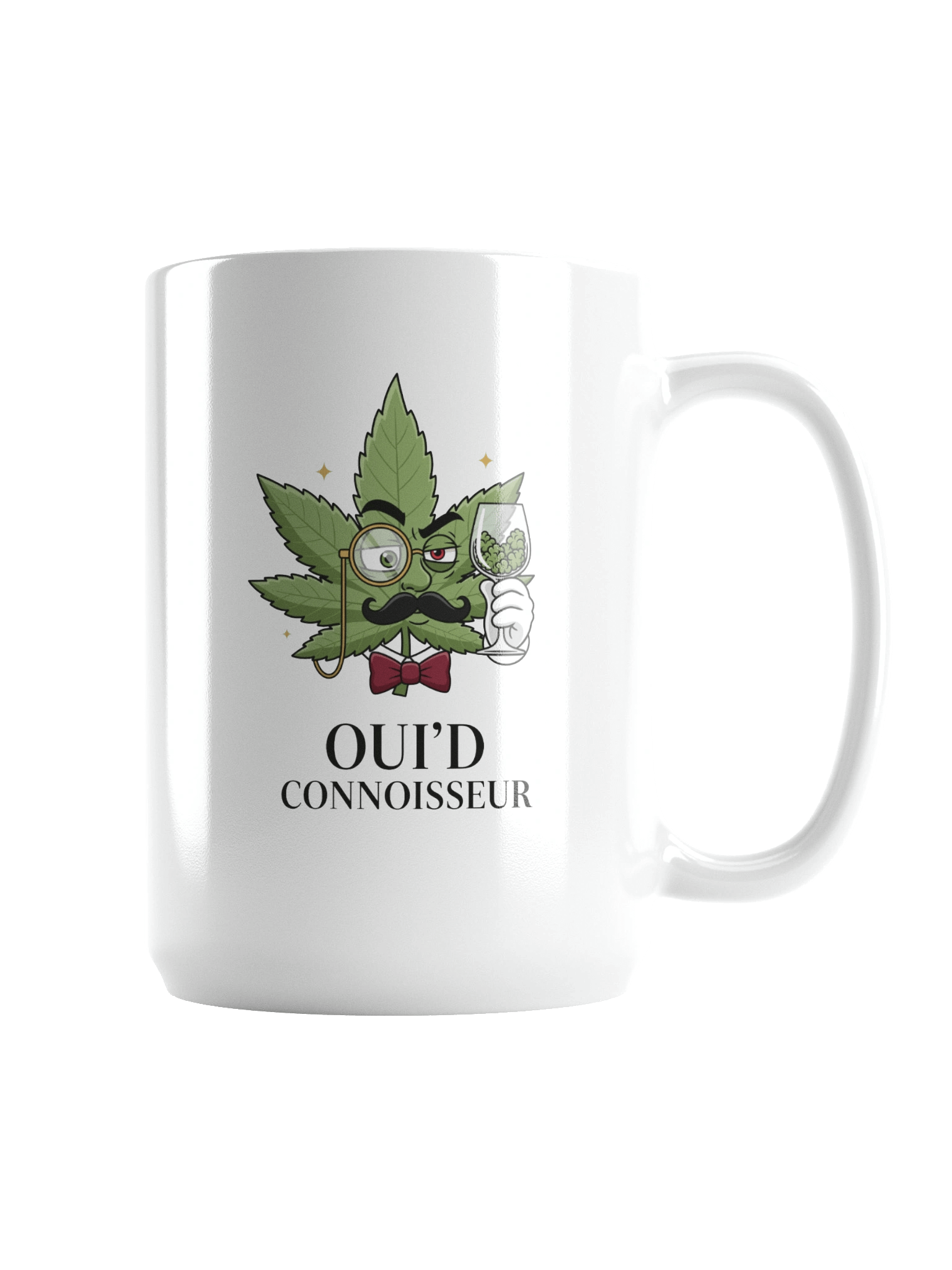 Oui'd Connoisseur Coffee Mug | Funny Wine Weed Mug | 15oz Sophisticated Stoner Gift product image (2)