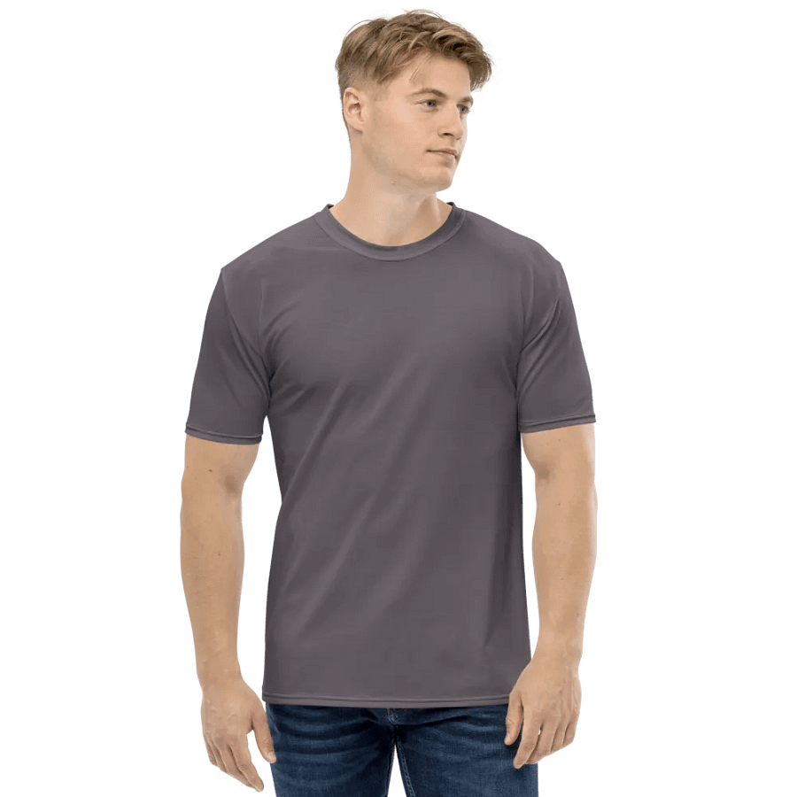 Plain Dark Brown Light Summer Men's Crewneck Polyester Heavyweight Premium T-Shirt by Treasure Pie product image (1)