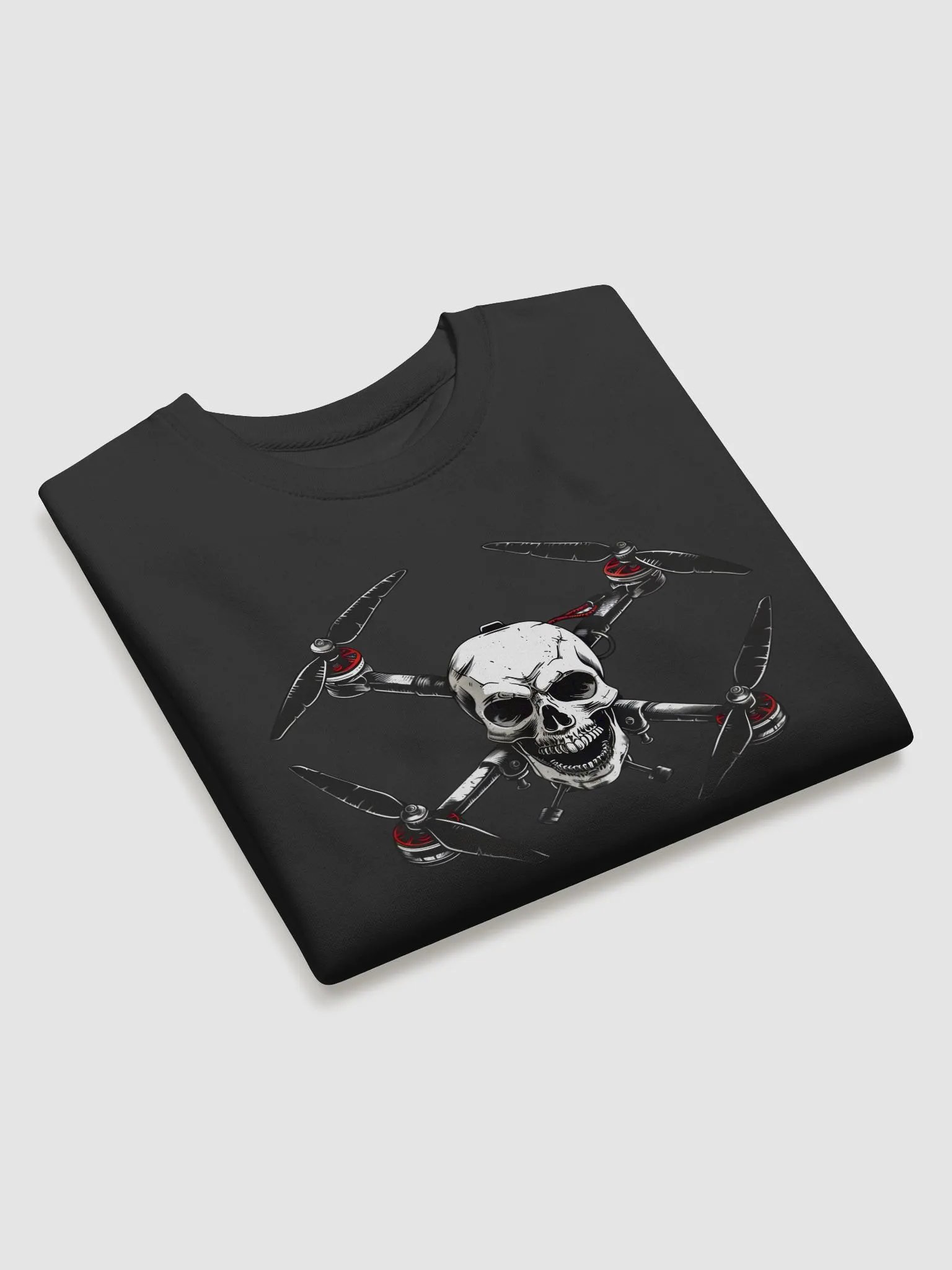 Skull Quadrocopter Long Sleeve Sweater – Edgy Drone Design Pullover product image (3)