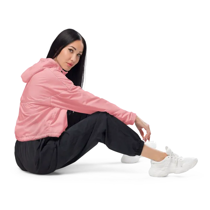 Women's Cropped Pink Windbreaker product image (1)