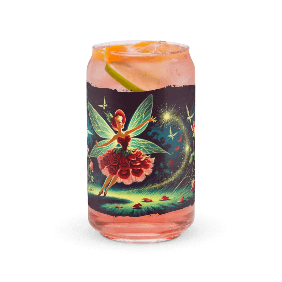 Enchanted Red Rose Fairy Glass with Optional Lid and Straw product image (37)