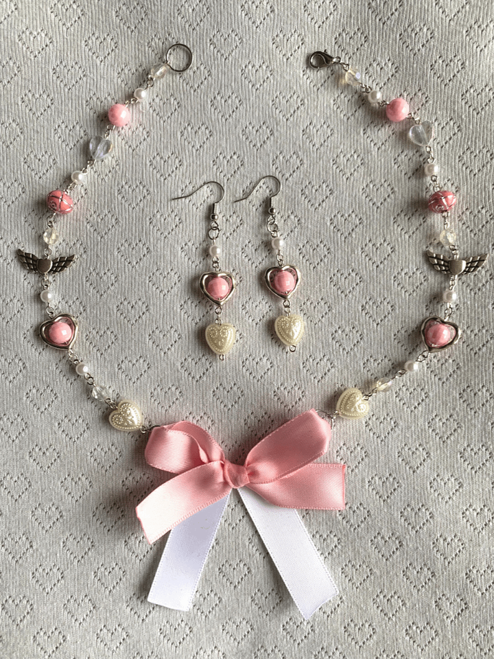 Pink Satin Bow Jewelry Set product image (1)