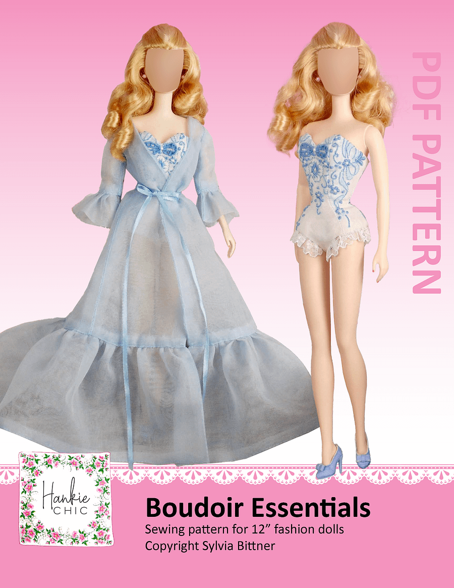 Boudoir Essentials sewing pattern for 12" fashion dolls product image (1)