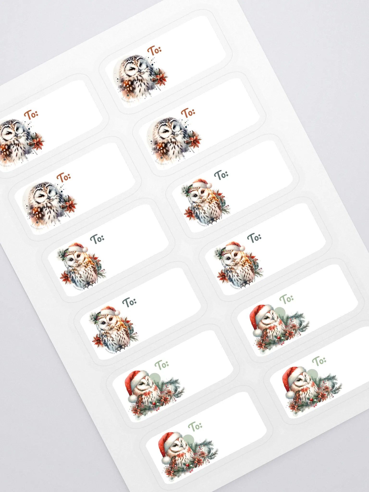 Holiday Owl Gift Labels - Set of 12 product image (1)