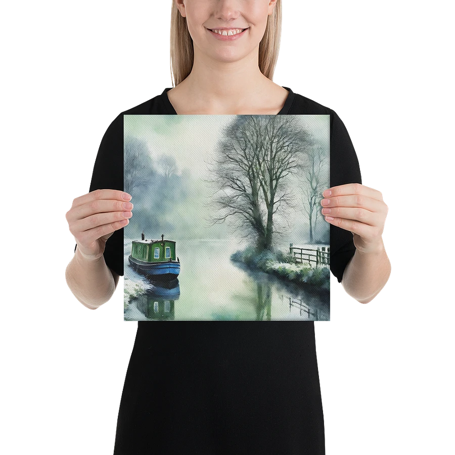 Narrow Boat In Winter Watercolour Wall Art product image (2)