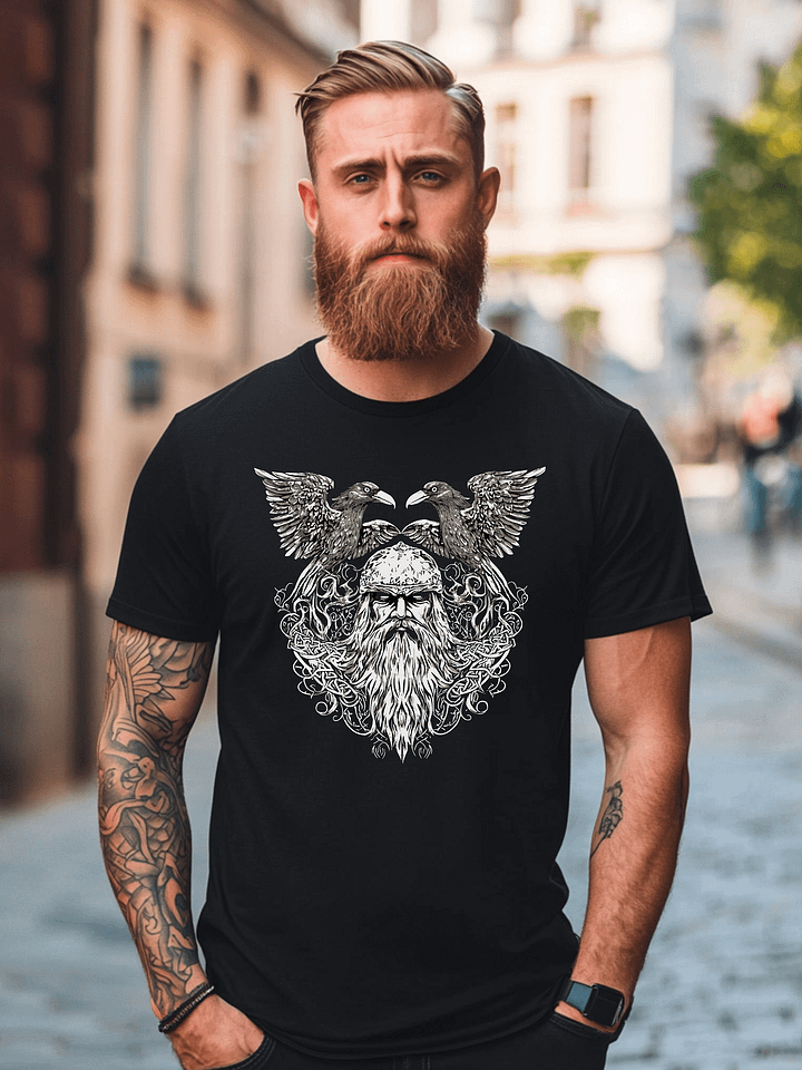 Unisex T-shirt - Odin With Ravens - Black product image (1)