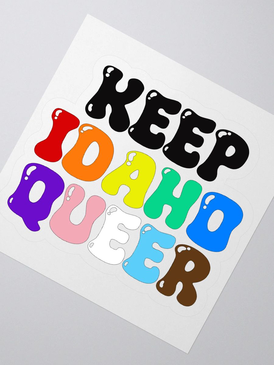 "KEEP IDAHO QUEER" slogan sticker product image (2)