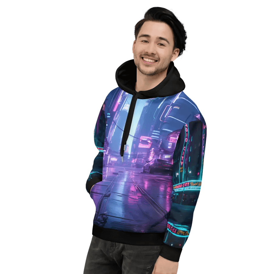 Cyberpunk Retro Neon City Hoodie product image (6)